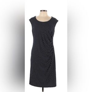 Jones New York polka dots black dress size S